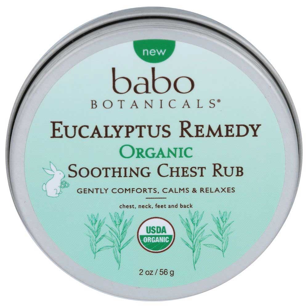 Babo Botanicals Eucalyptus Remedy Organic Soothing Chest Rub, 2 Ounce -- 6 per case