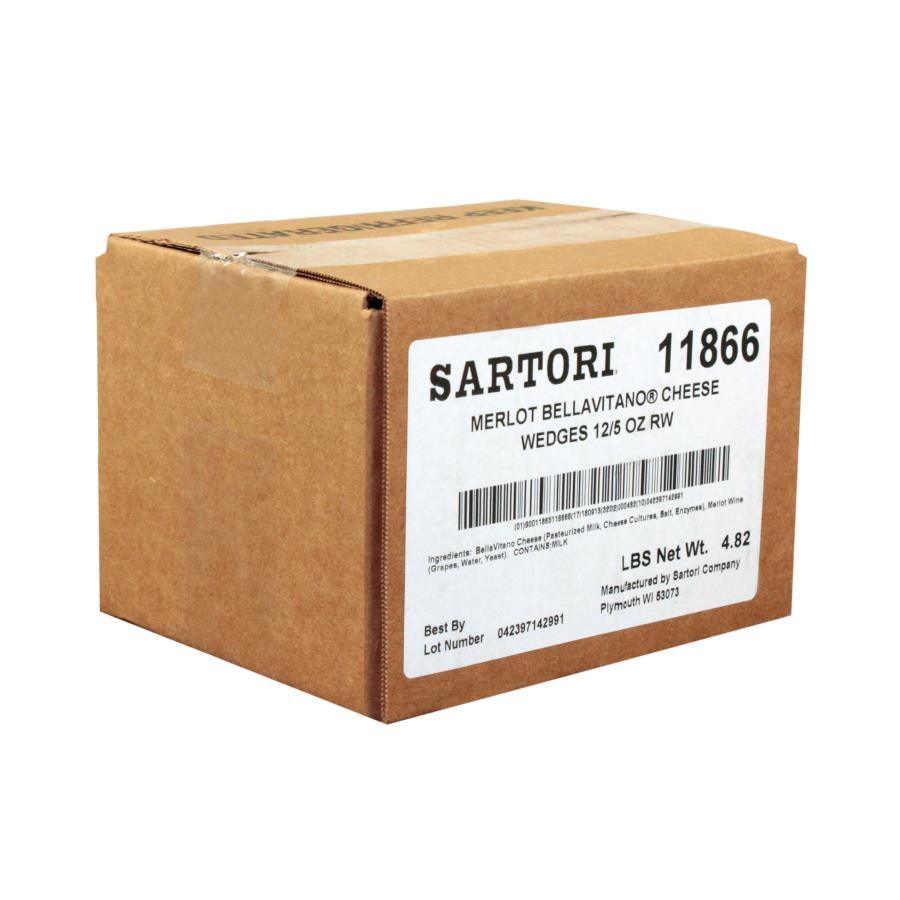 Sartori Reserve Merlot BellaVitano Cheese Wedge, 5 Ounce -- 12 per case.