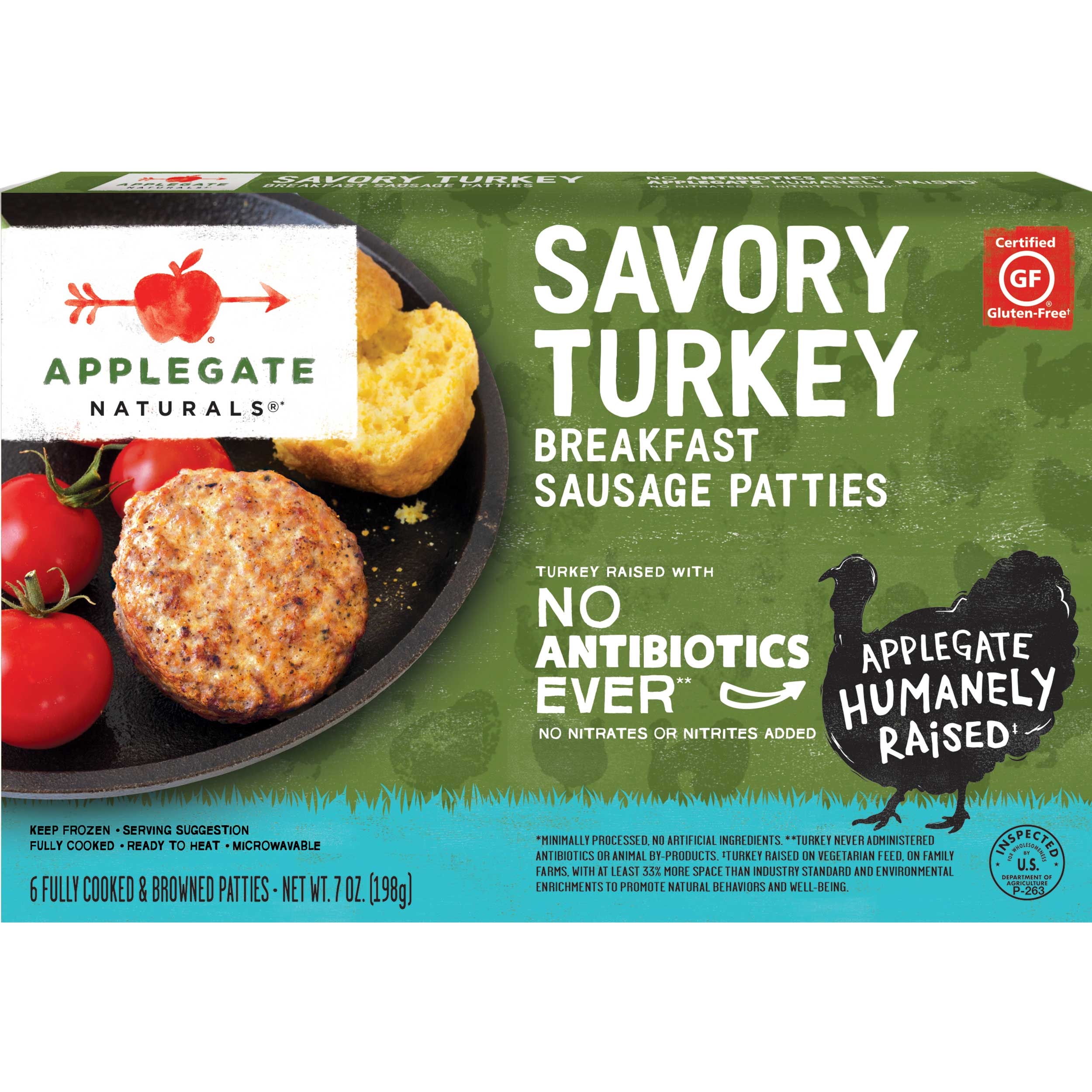 Applegate Farms Natural Savory Natural Turkey Breakfast Sausage, 7 Ounce -- 12 per case