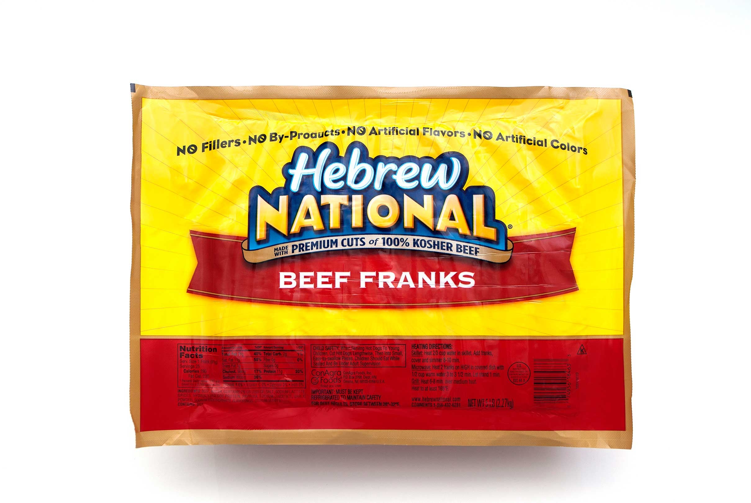 Hebrew National 7:1 CSG Frank, 7.63 pound -- 2 per case.