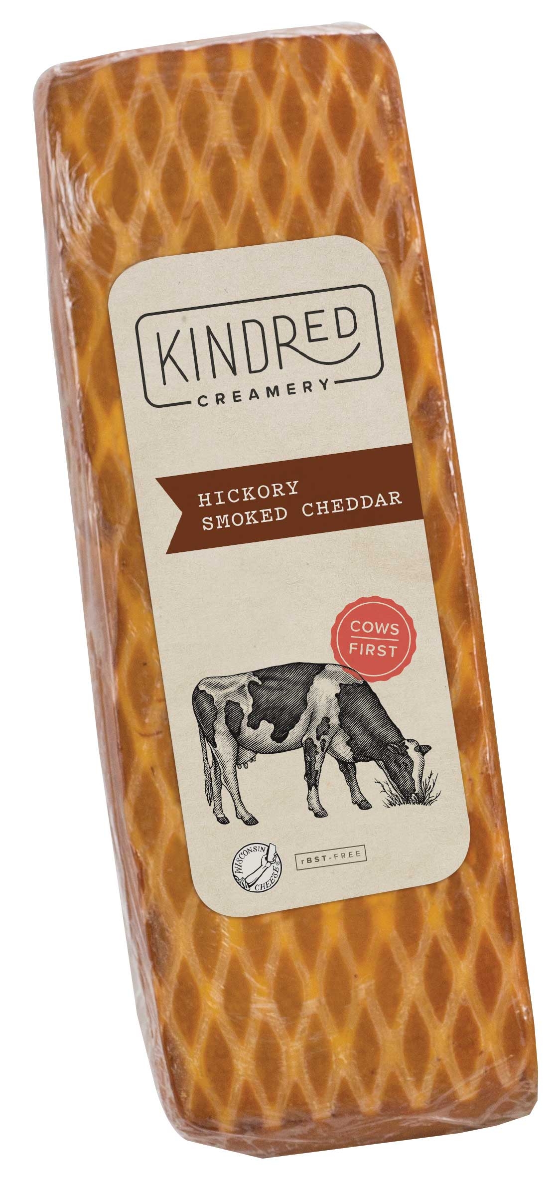 Kindred Creamery Hickory Smoked Cheddar Cheese Loaf, 5 Pound -- 2 per case.