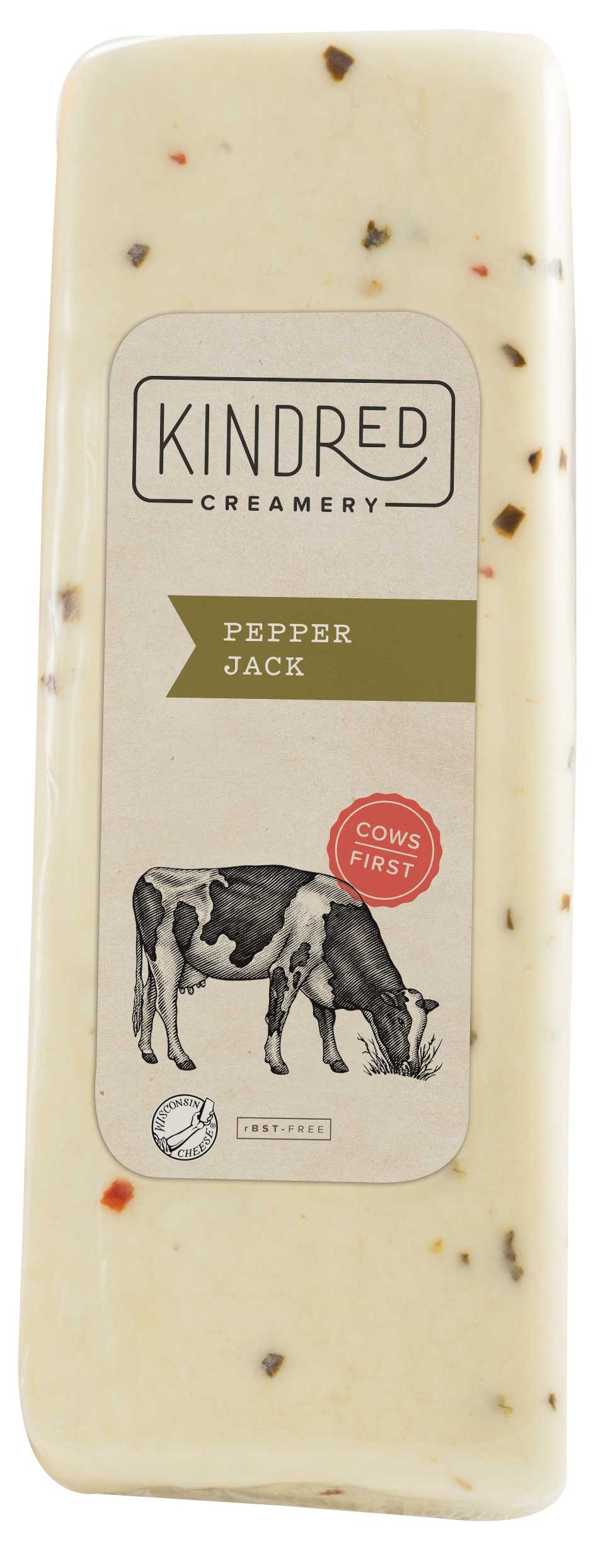 Kindred Creamery Pepper Jack Cheese Loaf, 5 Pound -- 2 per case.