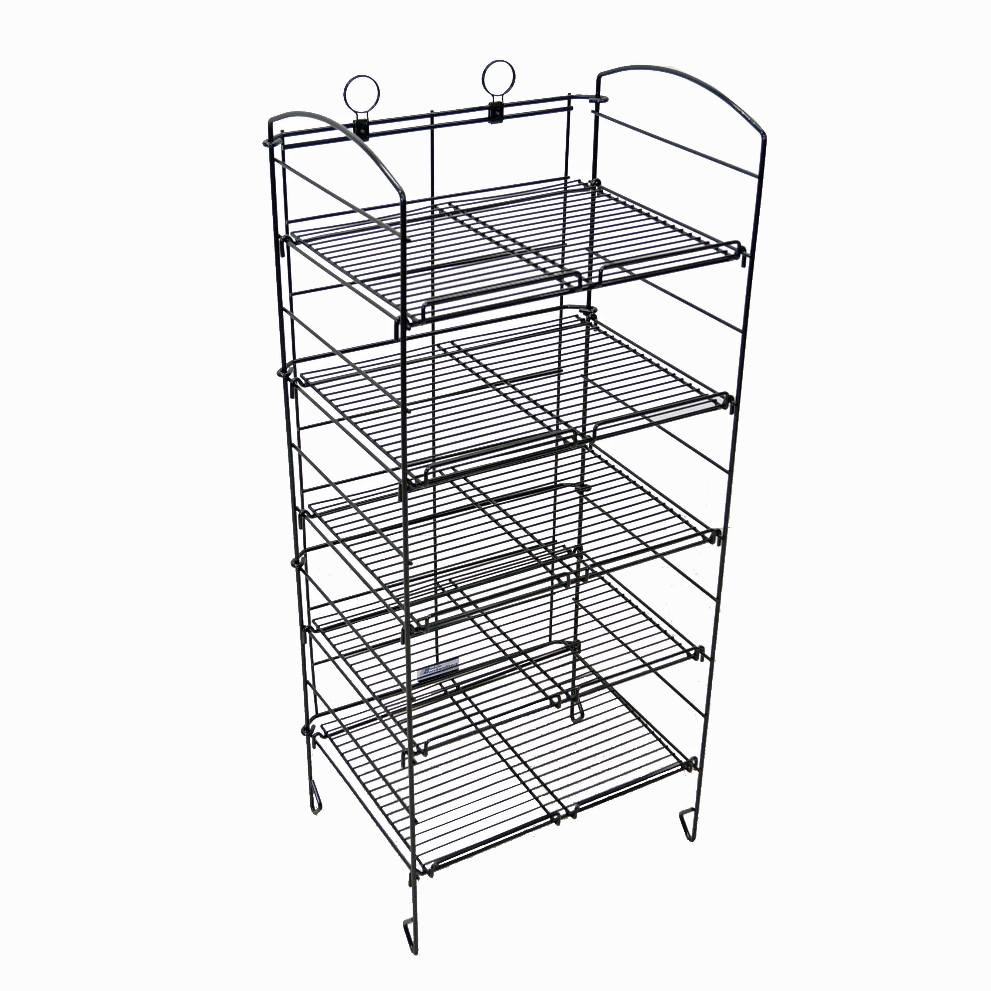 Mobile Merchandisers 5 Shelf Economic Fold Up Black