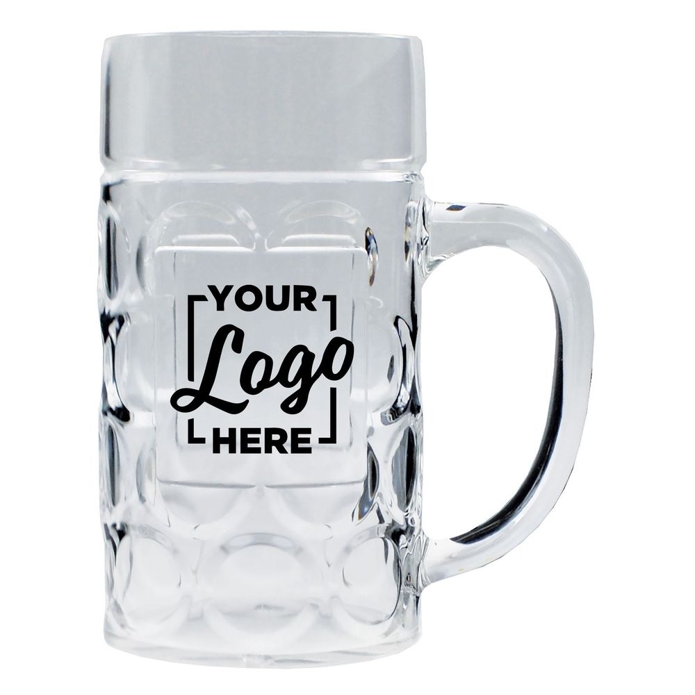 HOWW German Beer Mug with Handle, 0.5 Liter Capacity -- 48 per case