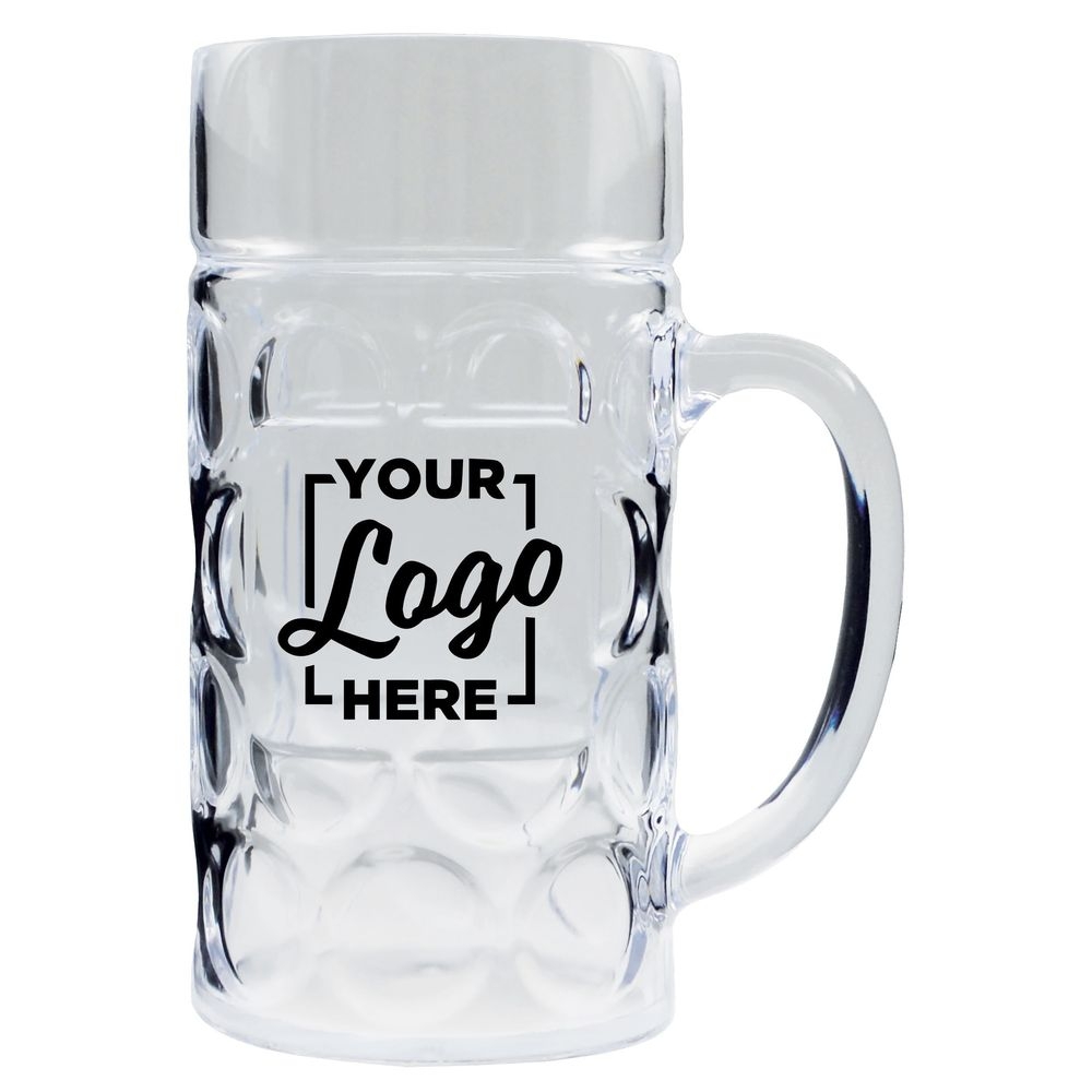 HOWW German Beer Mug with Handle, 1 Liter Capacity -- 96 per case
