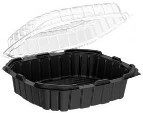 Anchor Crisp Food Technologies One Compartment Hinged Container, 9.5 x 10.5 inch -- 120 per case
