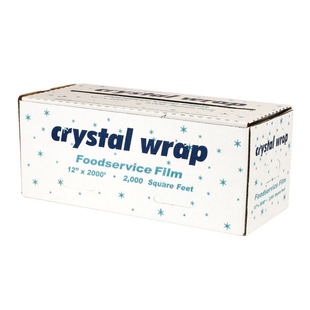 Crystal Wrap Poly Vinyl Chloride Cling Film with Cutter Box, 12 inch x 2000 Feet