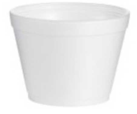 Dart J Cup Expanded Polystyrene Foam White Heavy Duty Insulated Squat Food Container, 16 Ounce -- 500 per case