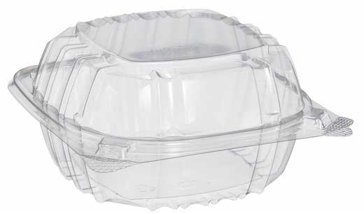 Dart Container ClearSeal Oriented Polystyrene Clear Hinged Lid 1-Compartment Container, 6 x 5.75 x 3 inch -- 500 per case