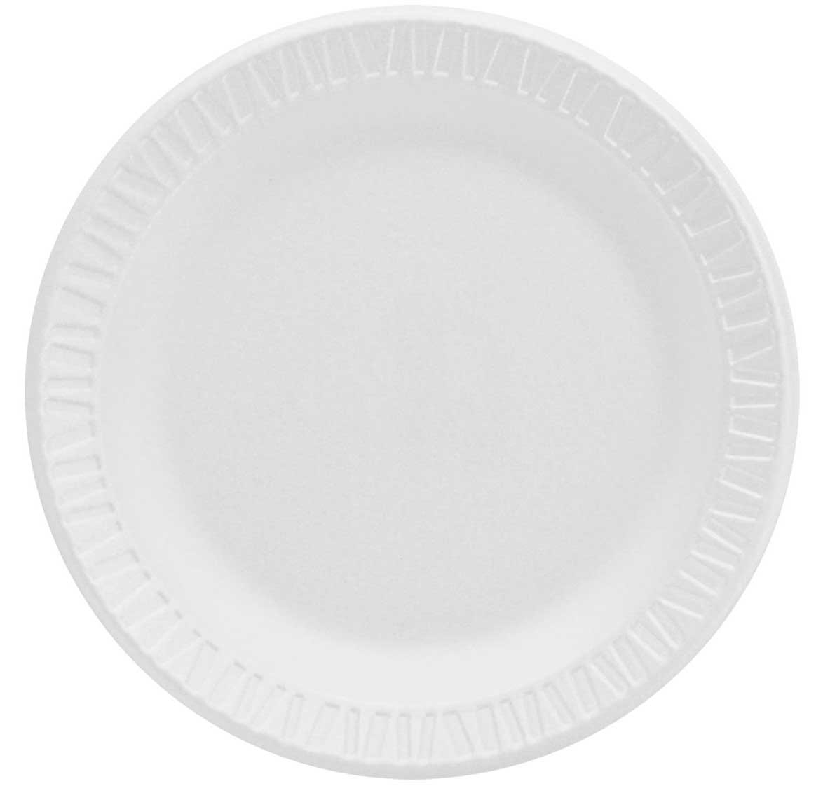 Dart Concorde White Expanded Polystyrene Foam Plate -- 1000 per case