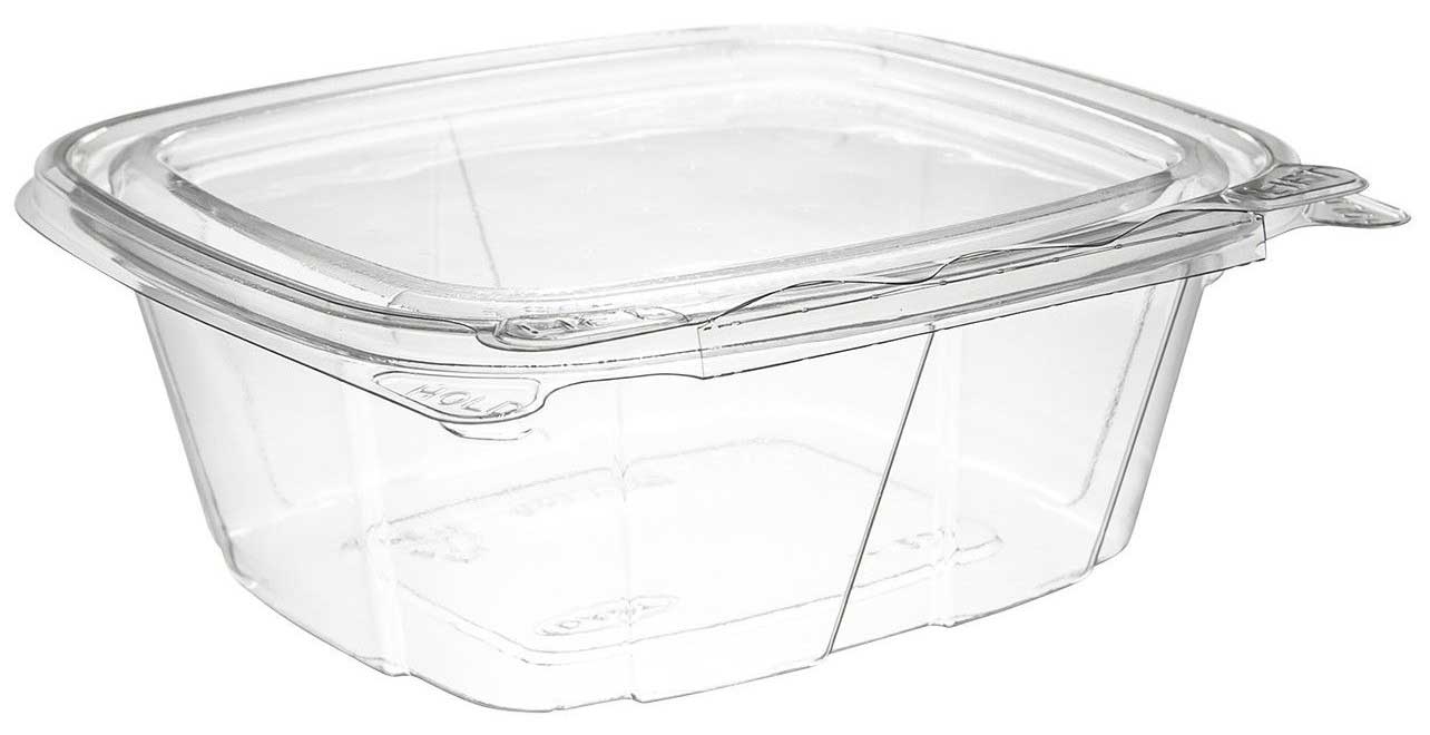 Dart Container Clearpac SafeSeal Polyethylene Terephthalate Clear Rectangular Hinged Container, 12 Ounce -- 200 per case