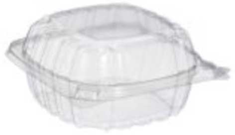 Dart Staylock Oriented Polystyrene Clear Square Hinged Lid Sandwich Container, 5.3 x 5.4 x 2.6 inch -- 500 per case
