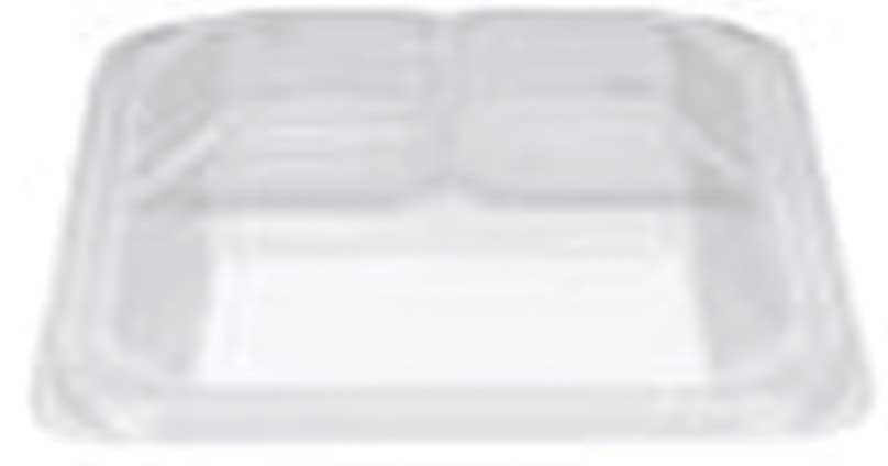 Douglas Stephen Plastics PETE Clear Wave 3 Compartment Dome Lid Only, 8 inch -- 250 per case