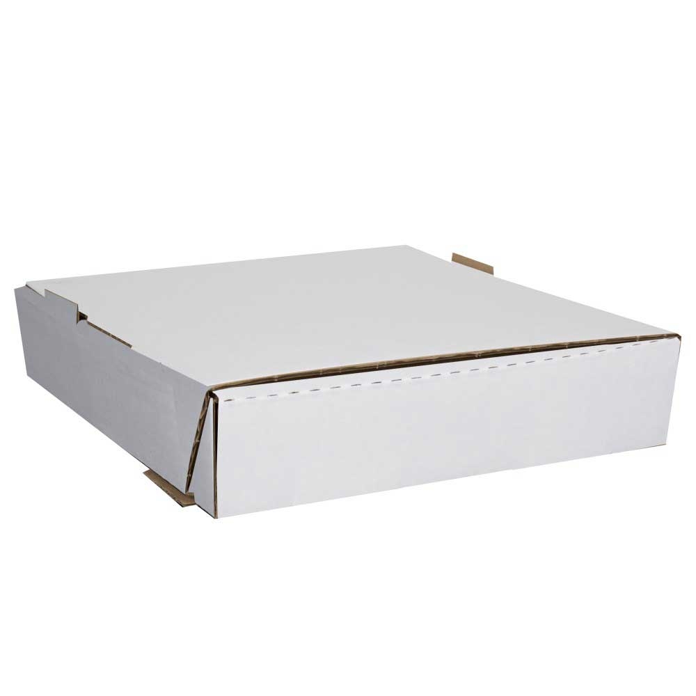 Stronghaven Kraft White Chicago B-Flute Paper Pizza Box, 12 x 12 x 12 inch -- 50 per case