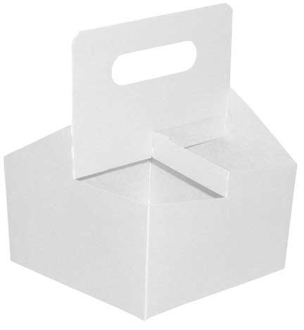 Georgia-Pacific Dixie Paper White Handled 4 Cup Drink Carrier, 6.437 x 6.437 x 3.687 inch -- 200 per case