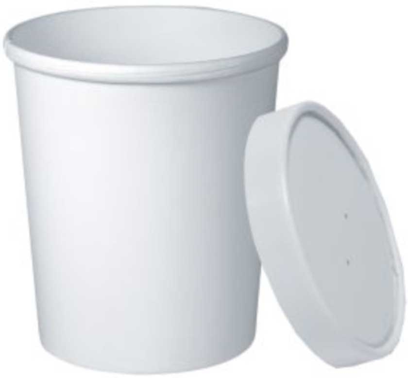 Solo Flexstyle White Double Sided Poly Paper Food Container and Lid, 32 Ounce -- 250 per case