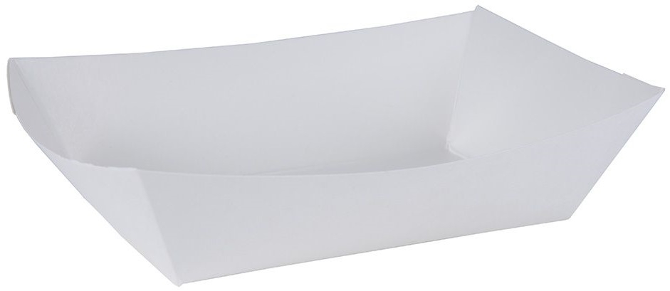 Southern Champion Tray Number 300 White Rectangular Food Tray, 7-1/5 x 5 x 2 inch -- 500 per case.