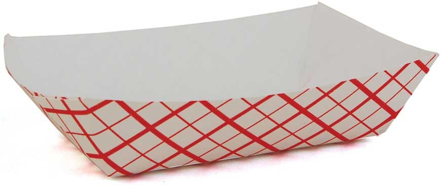 Southern Champion Tray Red Check Paperboard Rectangular Food Tray, 4 x 2.75 x 1.03 inch -- 1000 per case