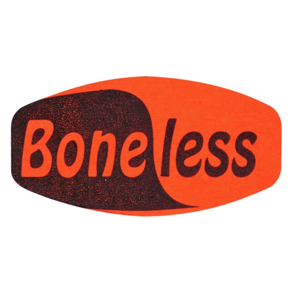 Bollin Label Systems Red/Glo Small Oval Boneless Label -- 1000 per roll