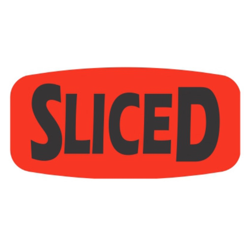 Bollin Label Systems Red/Glo Small Oval Sliced Label -- 1000 per roll