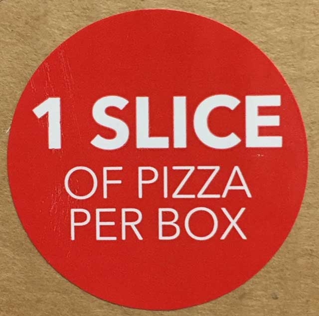 Bollin Label Red/White Paper 1 Slice Of Pizza Per Box Label, 1.5 x 1.5 inch - 1000 per roll