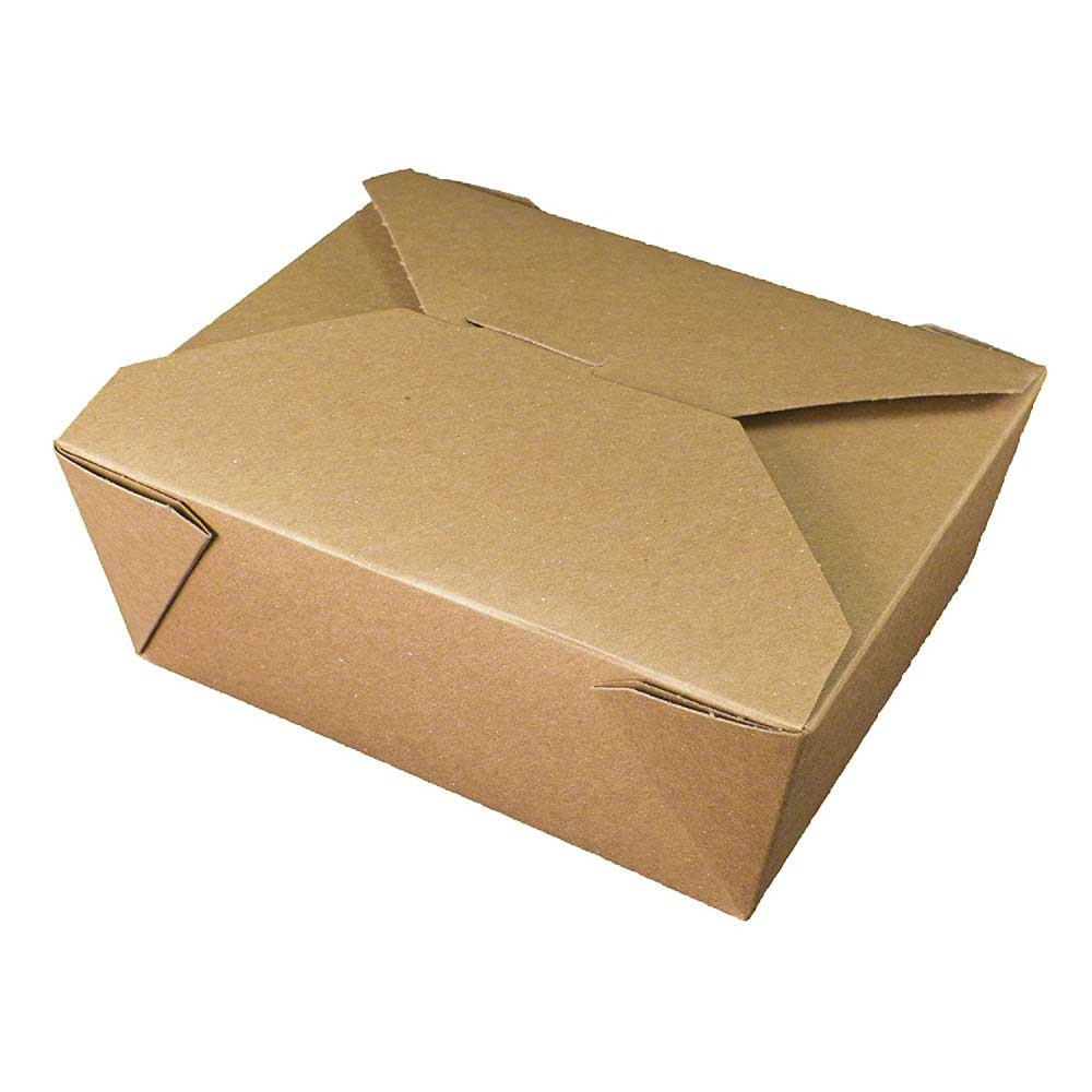 Westrock Bio-Plus Earth Rectangular Brown Paper Food Container, 8 x 6 x 1.87 inch -- 200 per case