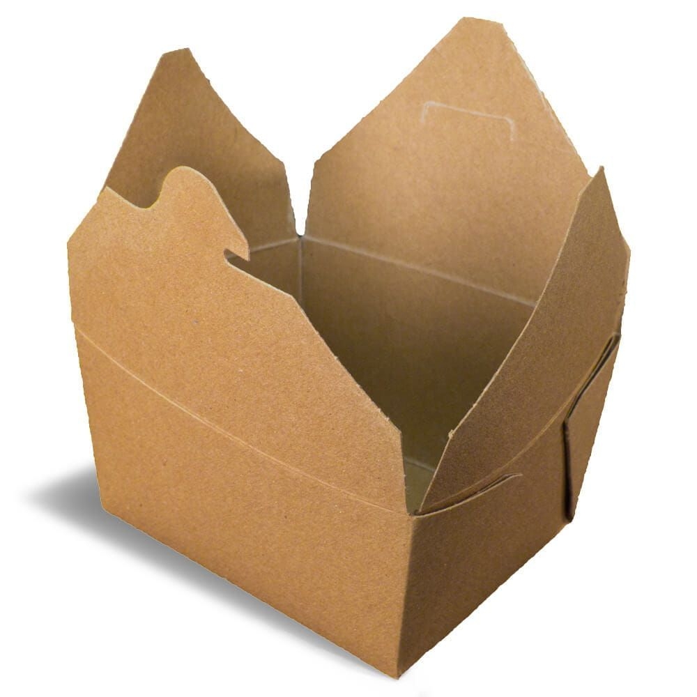 Fold-Pak Bio Plus Terra II Number 8 Kraft Food Container, 6 x 4.75 inch -- 300 per case.