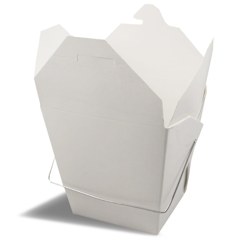 Fold Pak White Western Style Food Pail with Wire Hand, 16 Ounce -- 500 per case.