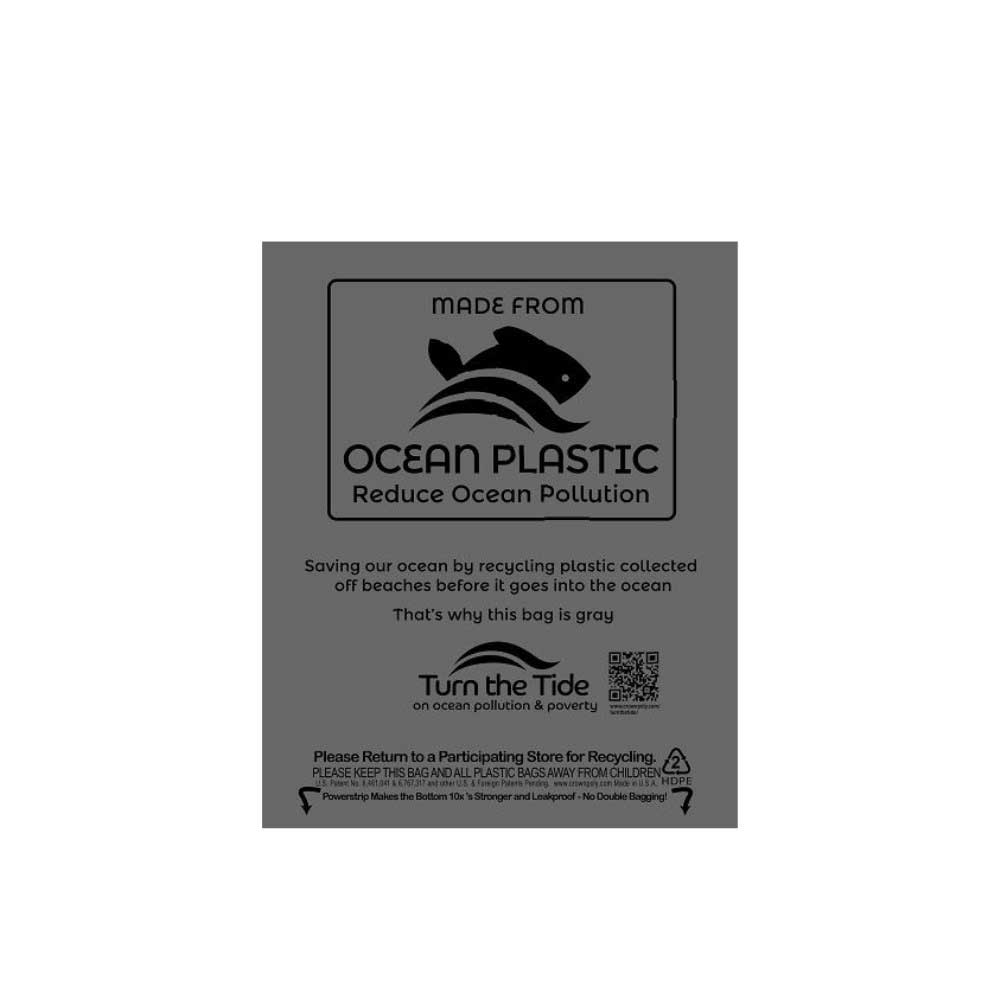 Crown Poly Gray Ocean Plastic Bag, 12 x 7 x 22 inch -- 1100 per case