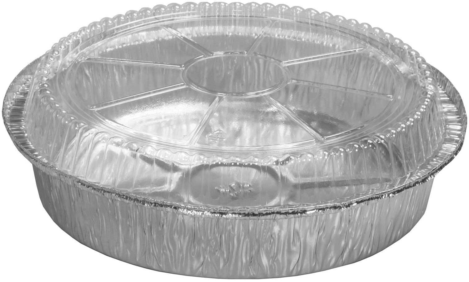 Handi Foil Aluminum Silver Round Container with Dome Lid, 8.94 x 8.94 x 1.66 inch -- 250 per case