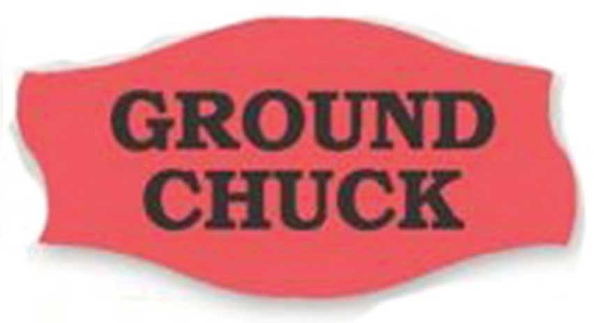 Epsen Hilmer Graphics Curly-Q Red with Black Ground Chuck Label -- 1000 per roll
