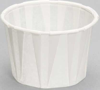 Genpak White Paper Cylindrical Medium Portion Cup, 2 Ounce -- 5000 per case