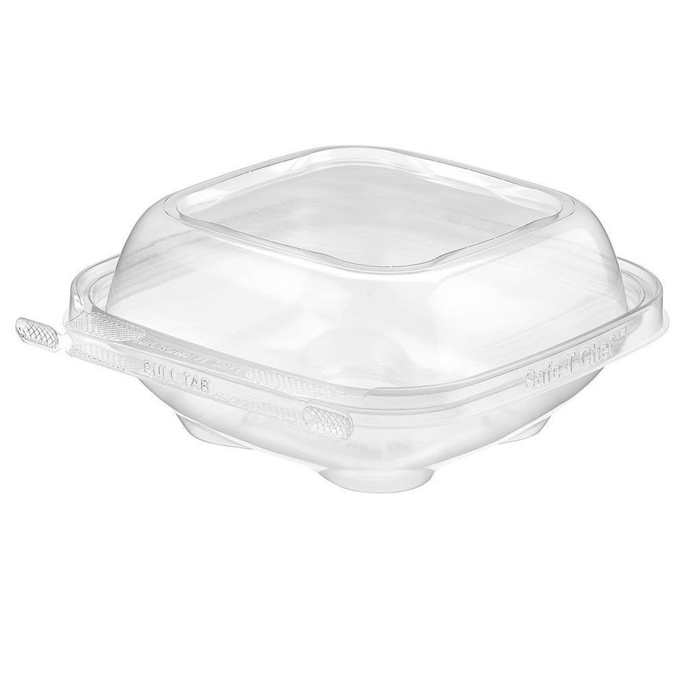 Safe-T-Chef Square Clear Polypropylene Single Compartment Clamshell Container, 12 Ounce Capacity -- 264 per case