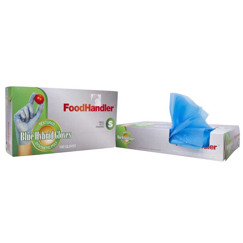 FoodHandler Small Textured Blue Powder Free Hybrid Gloves -- 1000 per case
