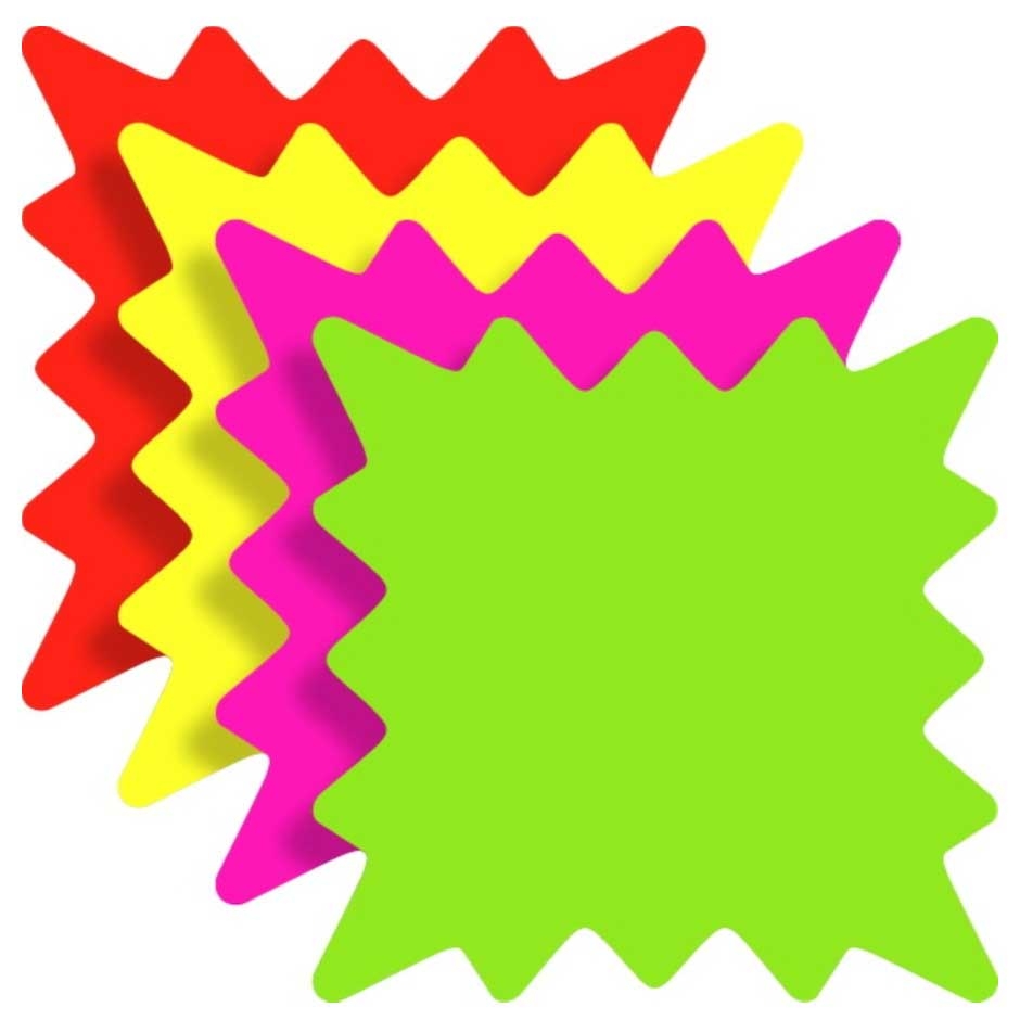 I D Images Ultra Glo Starburst 4 Color Assortment Card, 5.5 x 5.5 inch -- 100 per case