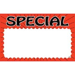 ID Images Fire Orange/Black Special 5.5 x 7 inch Sign Card - 100 per pack