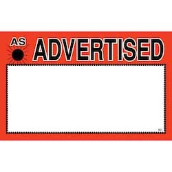ID Images Fire Orange/Black Advertised 7 x 11 inch Sign Card - 100 per pack