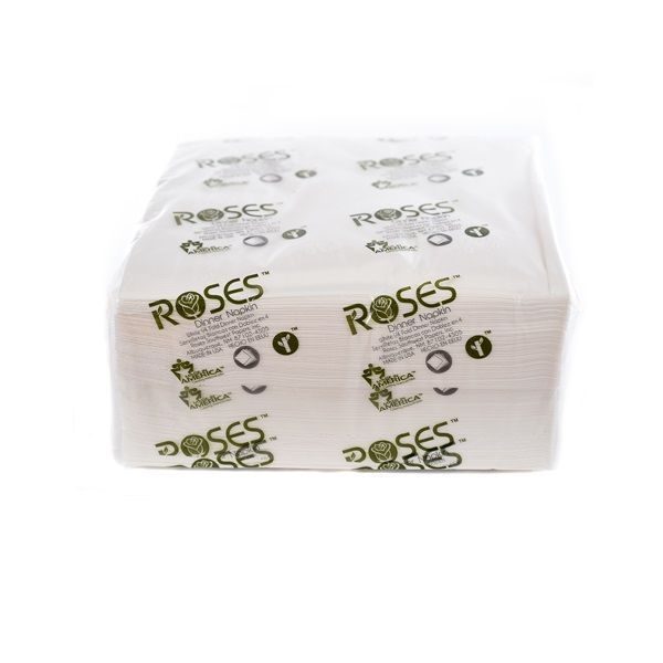 Roses White 3 Ply 1/4 Fold Paper Dispenser Napkin, 17 x 17 inch -- 2000 per case.