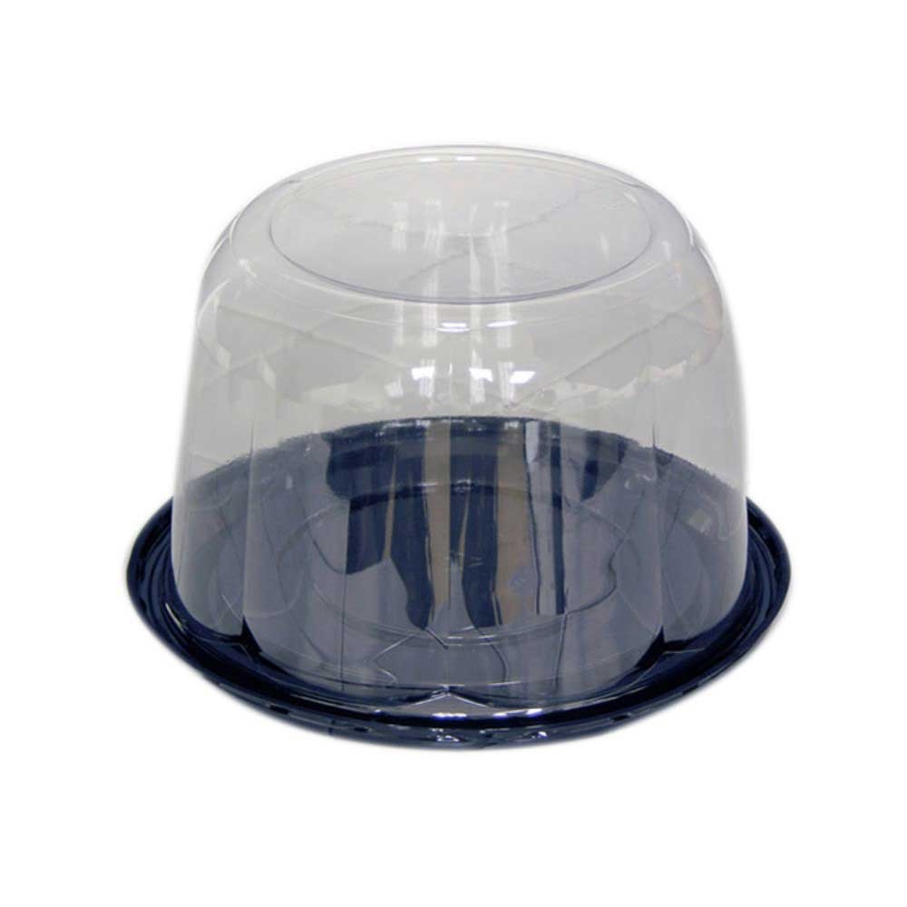 Packaging With Perfection Black PET Container with Clear Tall Swirl Dome -- 100 per case
