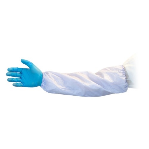 The Safety Zone White Polypropylene Sleeves with Elastic Band, 18 inch -- 100 pairs per case