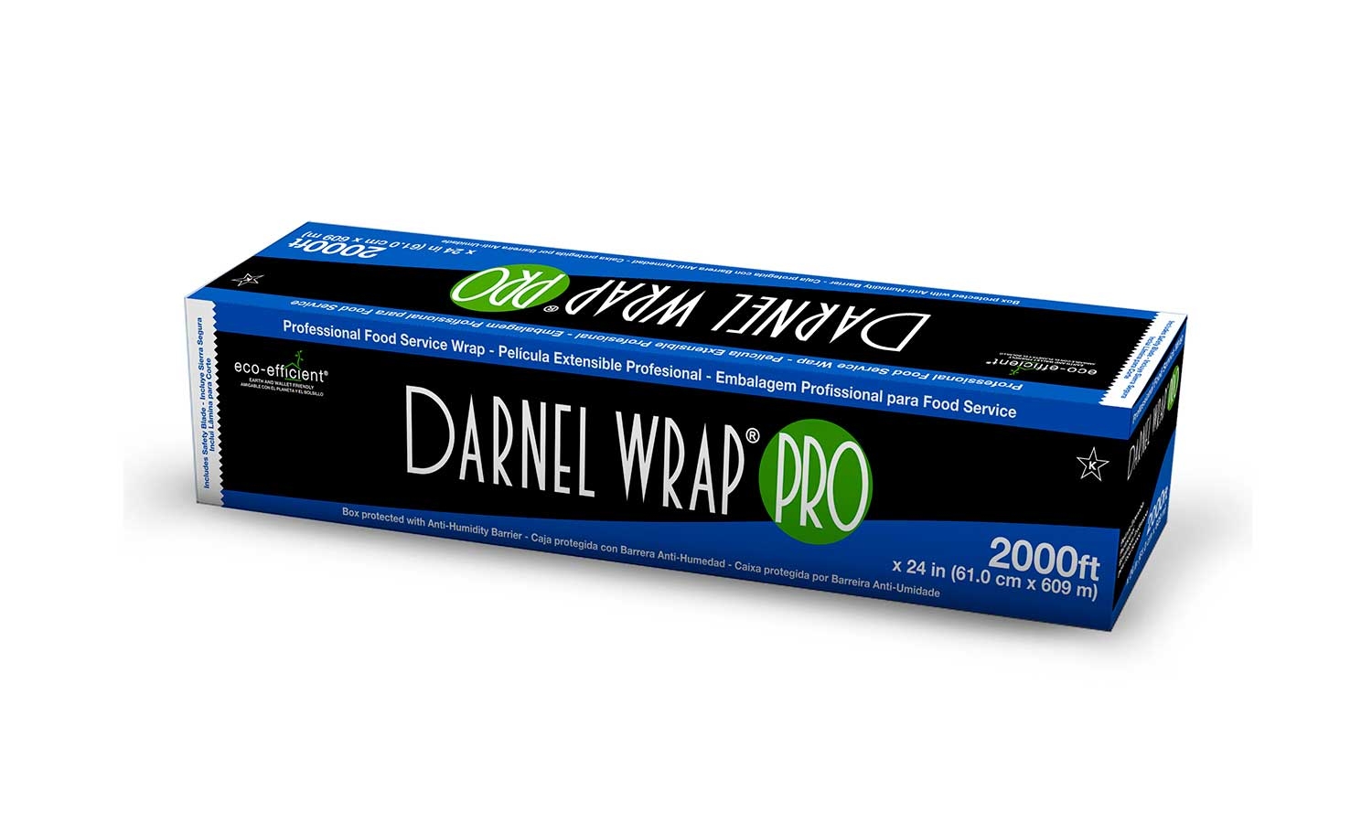 DarnelWrap Pro Clear Cutter Box Film Wrap, 24 inch x 2000 Feet