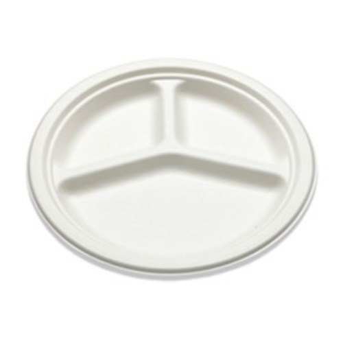 Bridge Gate Alliance White Sugarcane Bagasse Plate -- 500 per case