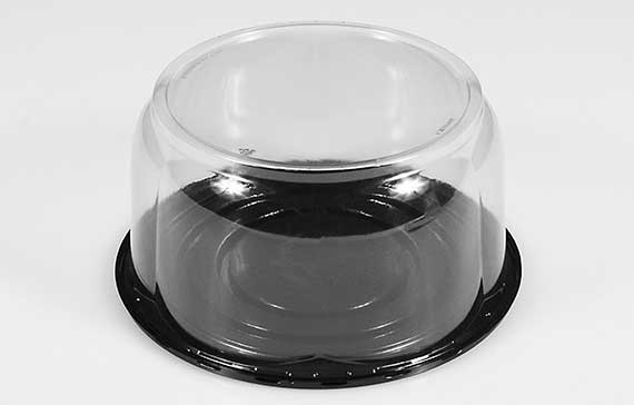 Panoramic Black Base Clear Classed Decorated Dome Container -- 100 per case