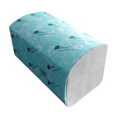 Teh Tung 1 Ply White Recycled Single Fold Towel, 10.25 × 9.25 inch -- 4000 per case.
