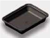 Teinnovations Black CPET 1 Compartment Rectangle Tray, 31.8 Fluid Ounce -- 368 per case