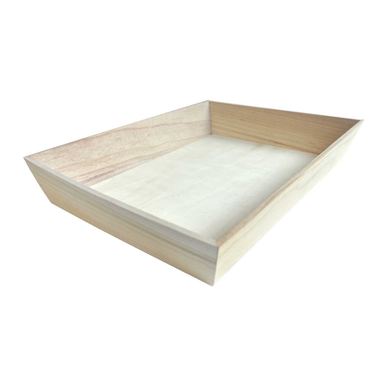 Packnwood Tan Heavy Duty Wooden Tray, 17.9 x 14 x 3 inch -- 10 per case