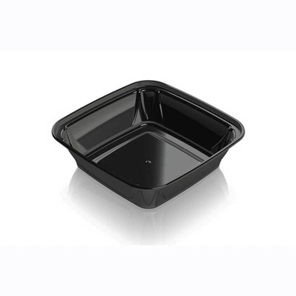Aviva Plastics Black Polypropylene Square Container, 18 Ounce -- 240 per case