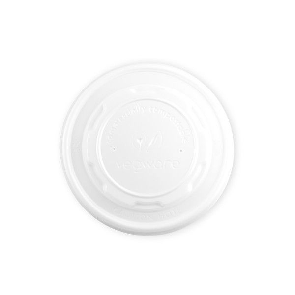 Vegware 90 Series Clear Flat CPLA Hot Lid Only -- 1000 per case.