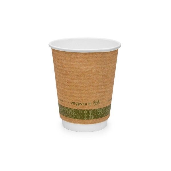 Vegware 79 Series Double Wall Brown Kraft Paper Cup, 8 Ounce -- 500 per case.