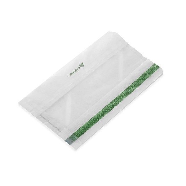 Vegware Glassine Bag with NatureFlex Window, 6 x 2.5 x 10 inch -- 500 per case.